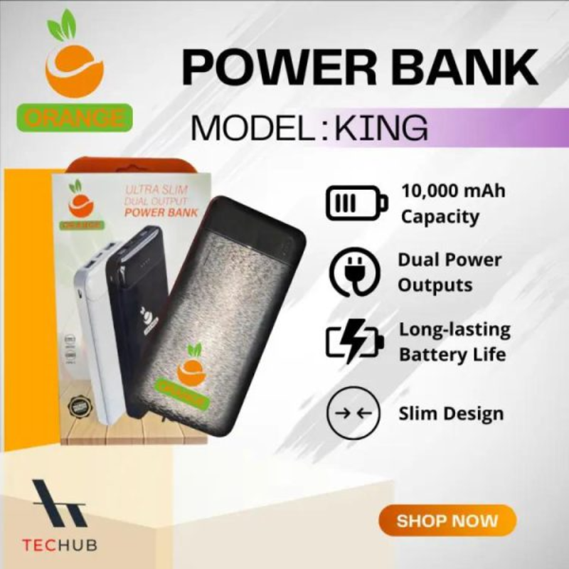  Ultra Slim Dual Output Power Bank –King – 10,000 Mah Main Image